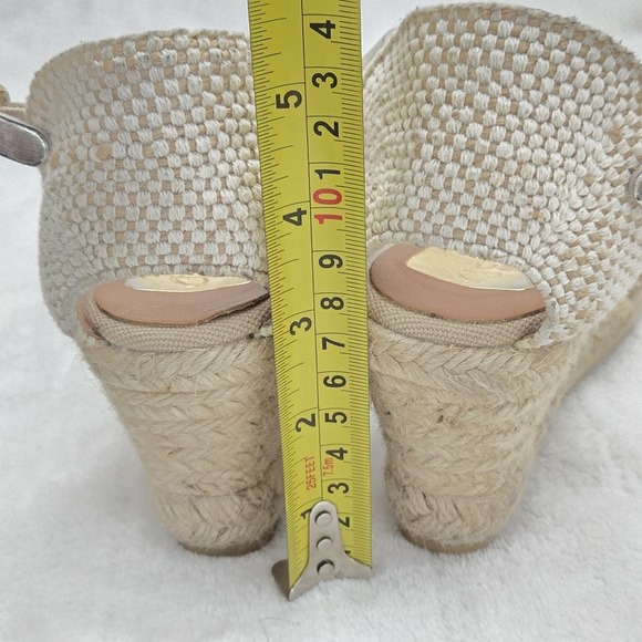 Kanna‎ Espadrille Wedge Sandals Peep Toe Ankle Strap Gold Size 38 - Picture 7 of 10